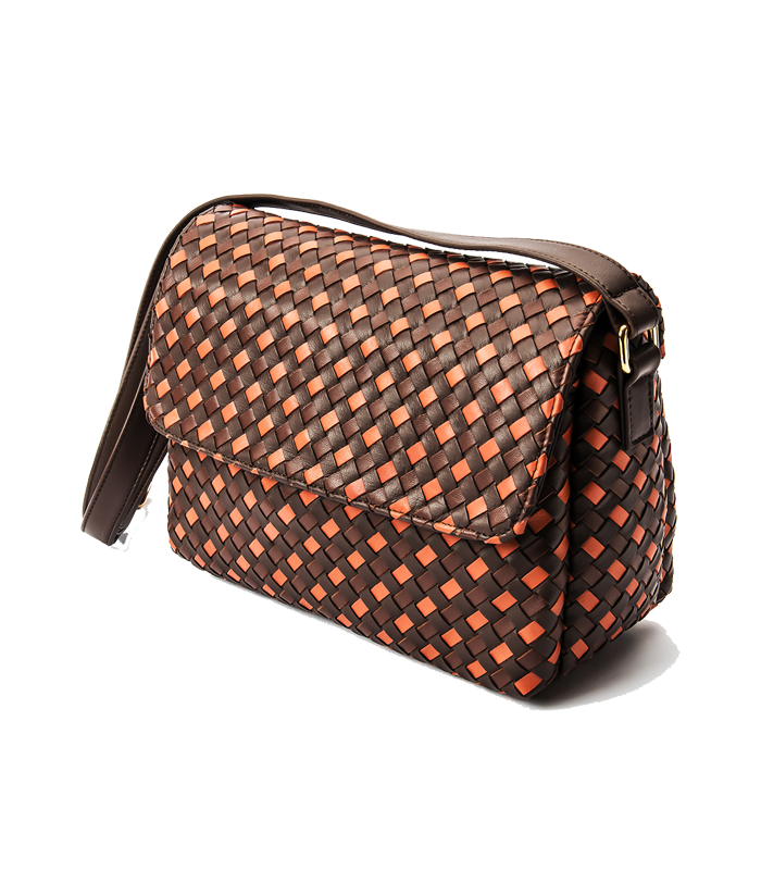 TRACOLLA IN PELLE INTRECCIATA COLORE MARRONE