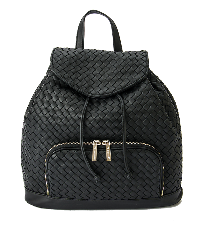 ZAINO IN PELLE INTRECCIATA COLORE NERO