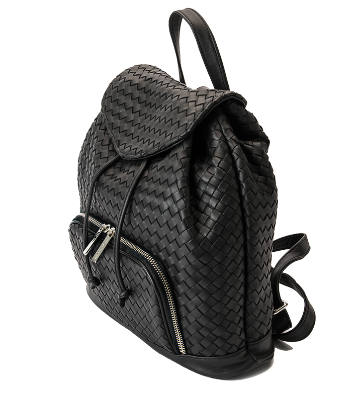 ZAINO IN PELLE INTRECCIATA COLORE NERO