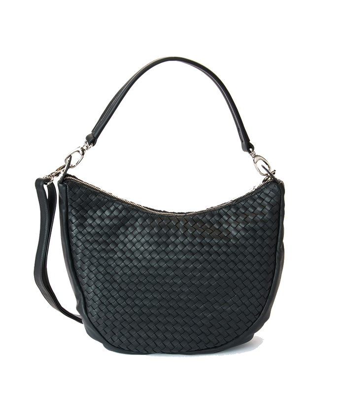 BORSA IN PELLE INTRECCIATA COLORE NERO