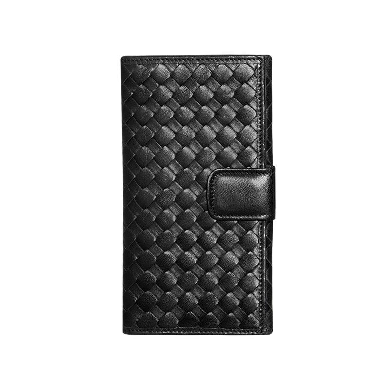 PORTAFOGLIO IN PELLE  INTRECCIATA NERO