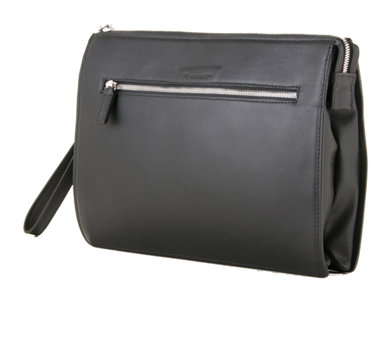 BUSTA PORTA DOCUMENTI CON ZIP IN PELLE