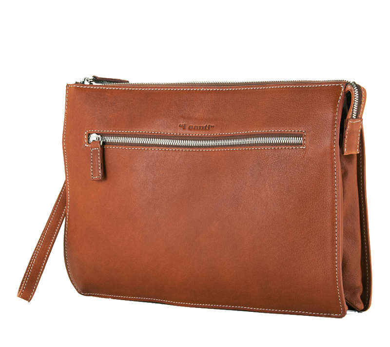 BUSTA PORTA DOCUMENTI CON ZIP IN PELLE